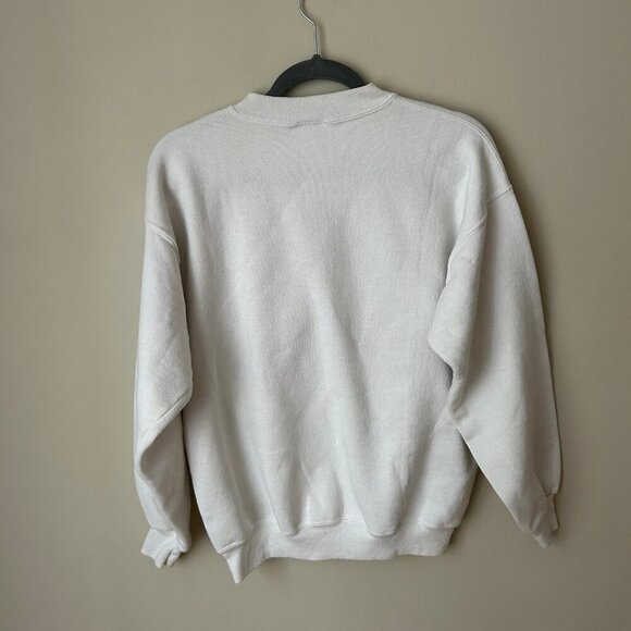 Vintage 90’s White Christmas Flower Poinsettia Red Embellished Size Large - Picture 4 of 6